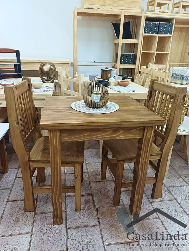 Mesa cuadrada 80x80 con 2 sillas