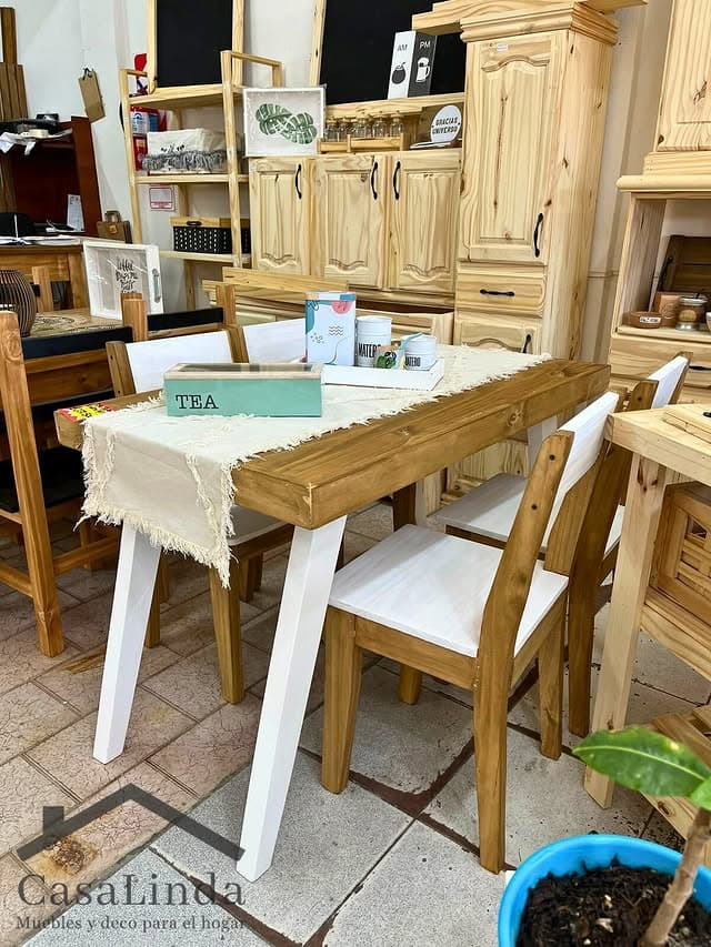 Juego de comedor Nórdico patas blancas